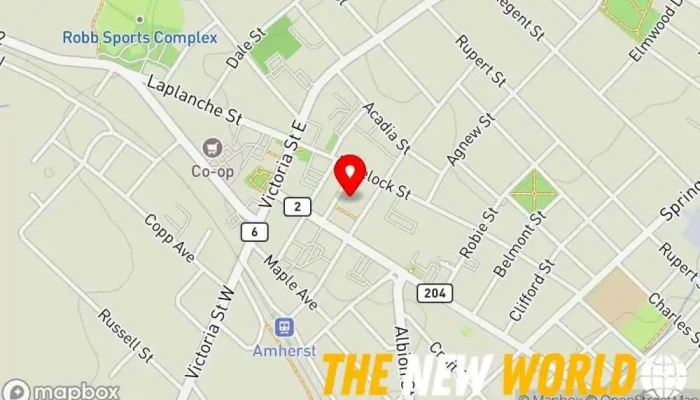 map of Amherst Service Canada Centre Federal government office in Amherst