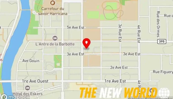 map of Amos Jeux Du Quebec City government office in Amos