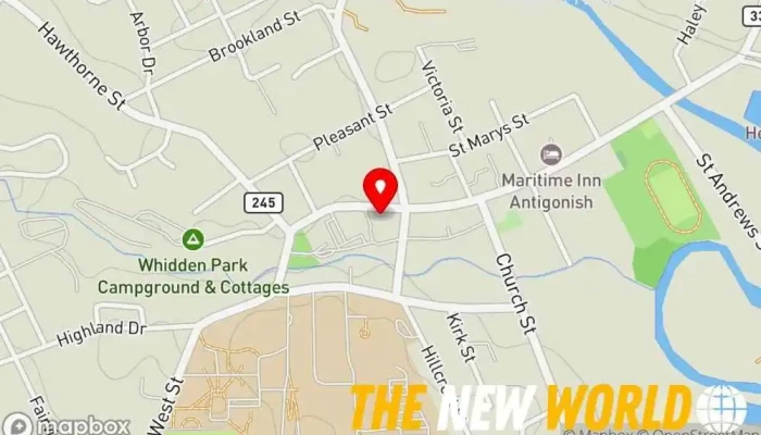 map of Antigonish Town & County Library Public library in Antigonish