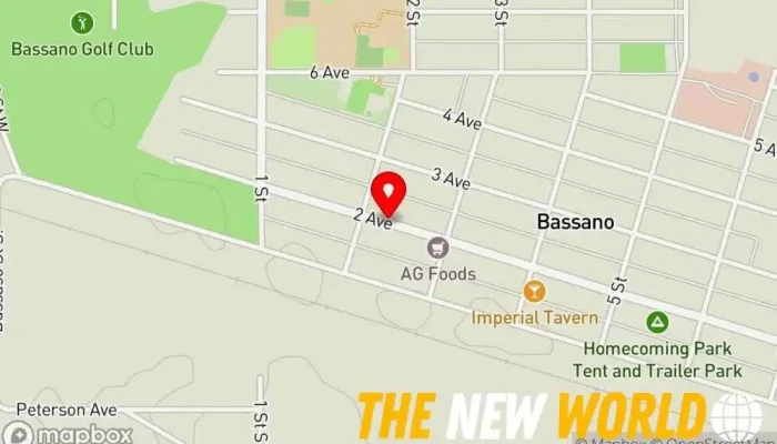 map of ATB Financial Bank, ATM, Credit union, Financial consultant in Bassano