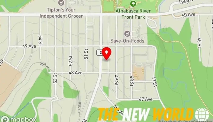 map of Athabasca Alberta Supports Centre Social services organization in Athabasca