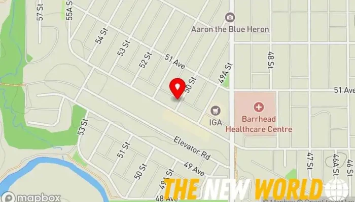 map of Barb's Sewing Fabric store in Barrhead