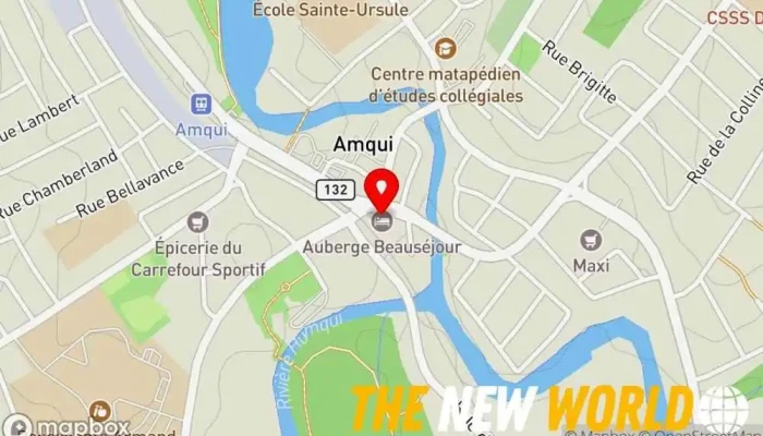 map of Beauséjour | auberge Hostel, Hotel in Amqui