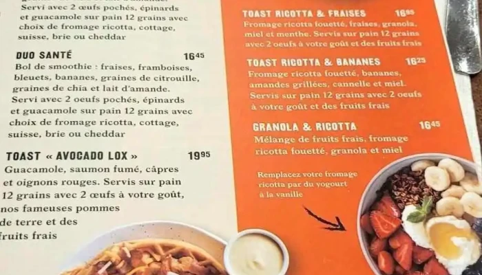 Ben Florentine Menu - Ange-gardien