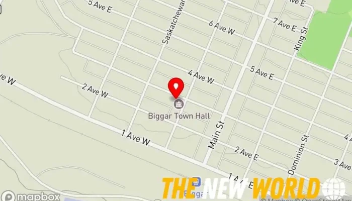 map of Biggar Emergency Measures Org City government office in Biggar