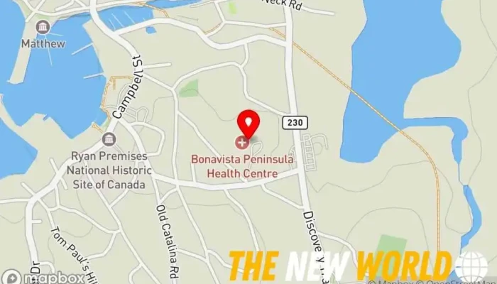 map of Bonavista Peninsula Health Centre Hospital in Bonavista