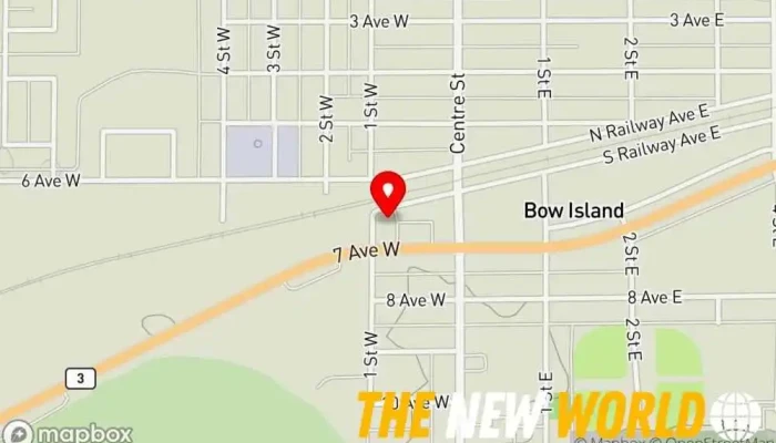 map of Bow Island Fire Hall Fire station in Bow Island