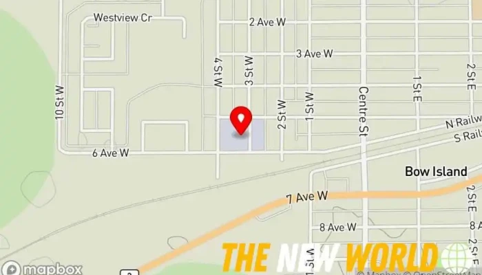 map of Bow Island Public Works Shop City government office in Bow Island