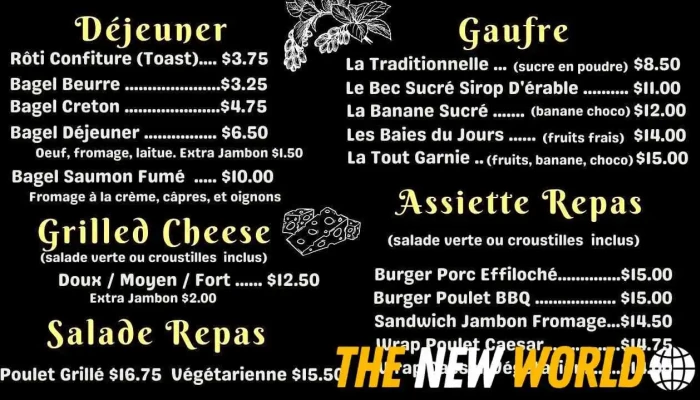 Cafe Aromes Et Saveurs Menu - Baie-saint-paul