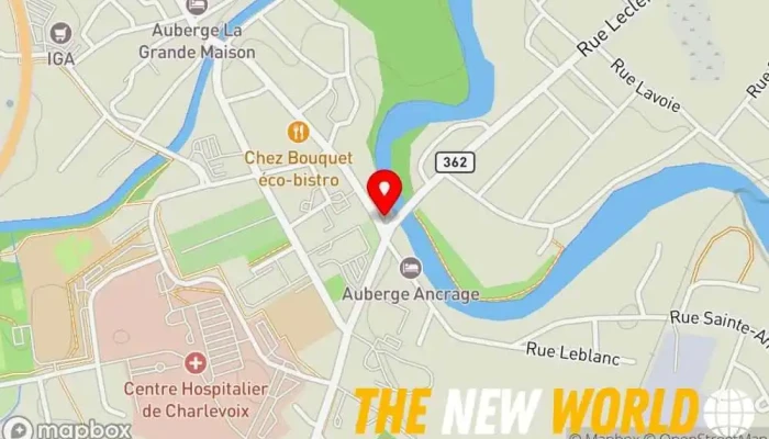 map of Caisse Desjardins du Fleuve et des Montagnes (Charlevoix) Financial institution, Auto insurance agency, Credit union, Home insurance agency, Life insurance agency, Mortgage lender in Baie-Saint-Paul