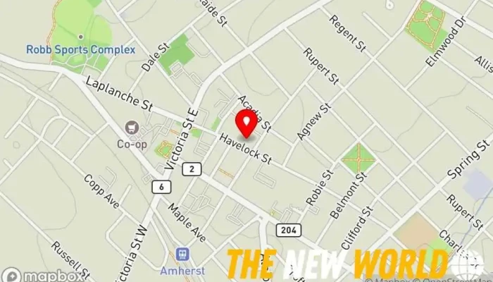 map of Canada Post Post office in Amherst