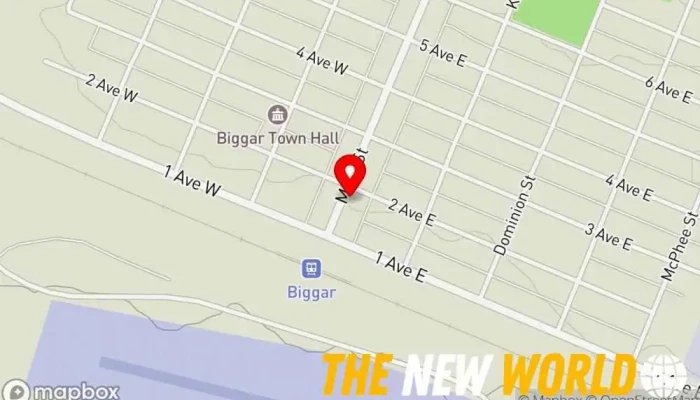 map of Canada Post Post office in Biggar