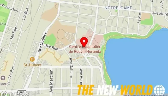 map of Center Integrated Health And Social Services De L'abitibi-Témiscamingue Hospital in Rouyn-Noranda
