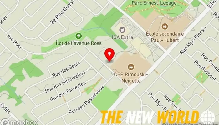 map of Centre Jeunesse du Bas-Saint-Laurent Social services organization in Rimouski