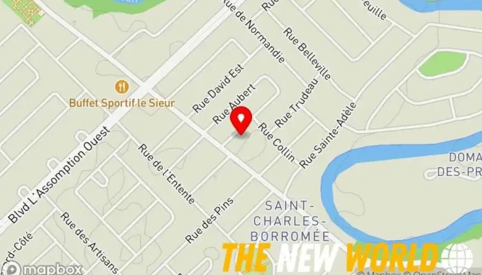 map of Chantal Bourdon Software company, Bookkeeping service, Tax preparation in Saint-Charles-Borromée