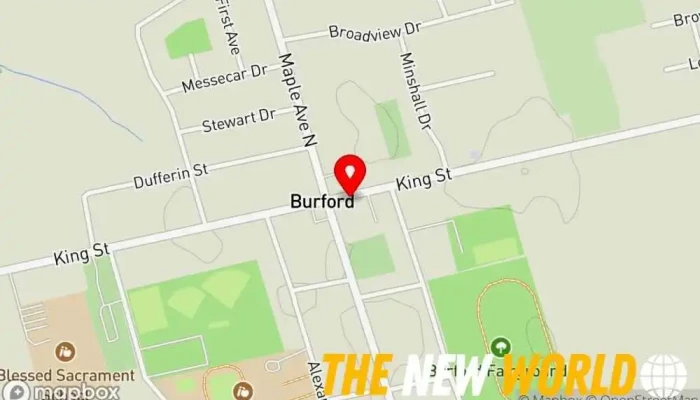 map of CIBC Bank in Burford