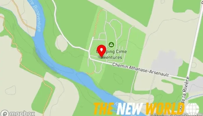 map of Cime Aventure Campground, Adventure sports center, Canoe & kayak rental service, Outdoor activity organiser in Bonaventure