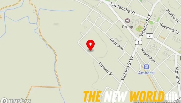 map of Cumberland County Transition House Association (operating as Autumn House) Women's shelter in Amherst