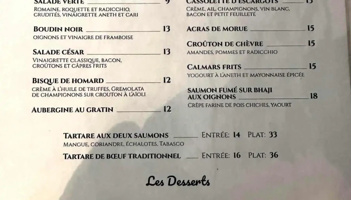Et Caetera -  Menu - Beloeil