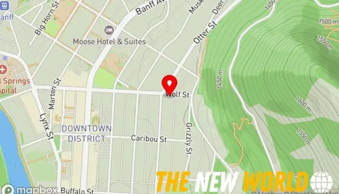 map of Gap Year Canada Hostel, Corporate campus, Employment agency, Lodging in Banff