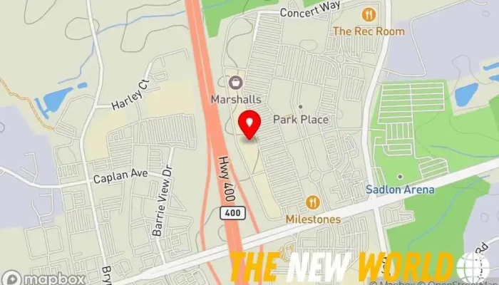 map of Geek Squad Computer repair service, Computer service, Computer support and services, Data recovery service, Electronics repair shop, Home automation company, Home cinema installation, Security system supplier in Barrie