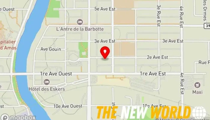 map of Groupe d'entraide aux aînés Transportation escort service, Home help, Income tax help association in Amos