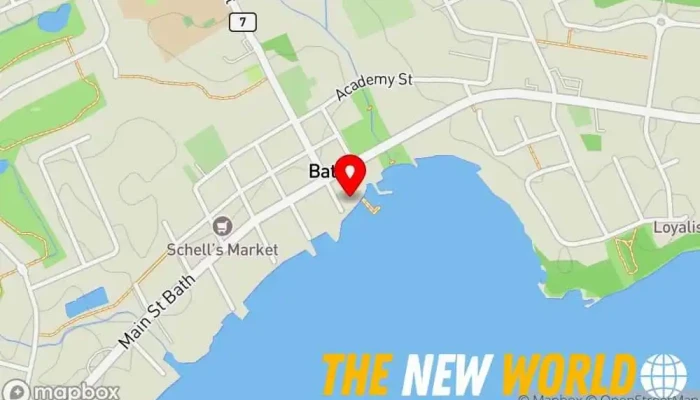 map of KAYAKOMAT Ontario Bath Canoe & kayak rental service in Bath