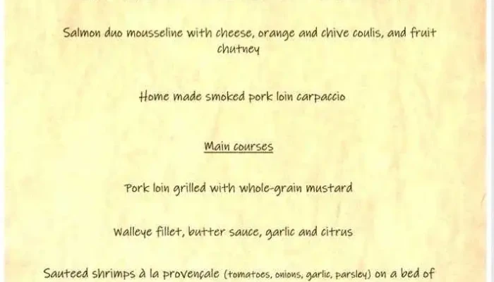 La Batture -  Menu - Baie-saint-paul