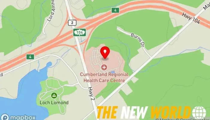 map of Lab @ Cumberland Regional Health Care Centre Hospital, Blood testing service in Amherst
