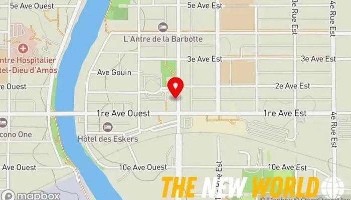 map of Magasin Vidéotron Telecommunications service provider, Electronic parts supplier, Internet service provider, Telephone company in Amos