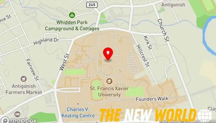 map of Mulroney Hall University in Antigonish