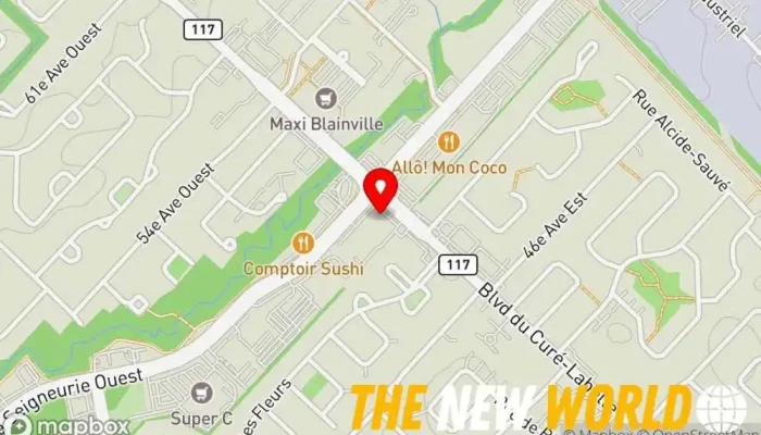 map of Nautilus Plus Blainville Gym, Fitness center, Nutritionist, Personal trainer in Blainville