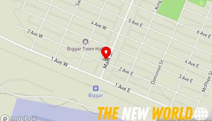 map of Nevada's Cutting Room Hair salon, Beauty salon in Biggar