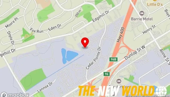 map of OfficeInc! Event venue, Office space rental agency, Shared-use commercial kitchen, Virtual office rental in Barrie