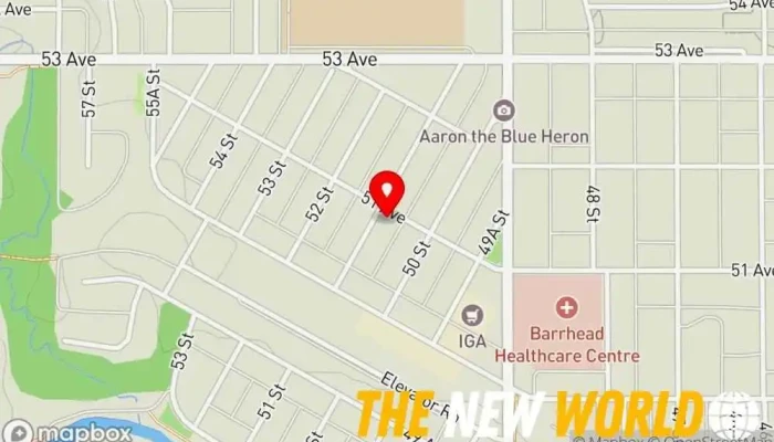 map of Pembina Massage Therapy & Acupuncture Medical clinic, Acupuncturist, Health spa, Lymph drainage therapist, Massage therapist, Yoga studio in Barrhead