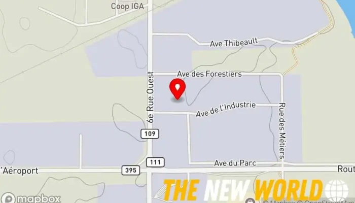 map of Qualinet Nettoyage - Abitibi Water damage restoration service, Air duct cleaning service, Carpet cleaning service, Fire damage restoration service in Amos