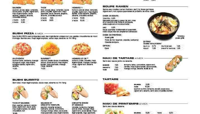 Sushi Shop Beloeil -  Menu - Beloeil
