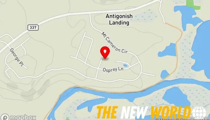 map of The Maples Supportive Living Retirement home in Antigonish