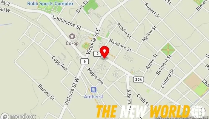 map of The Travel Store Travel agency in Amherst