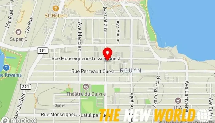 map of Tourisme Abitibi-Témiscamingue Non-profit organization, Municipal Department of Tourism in Rouyn-Noranda