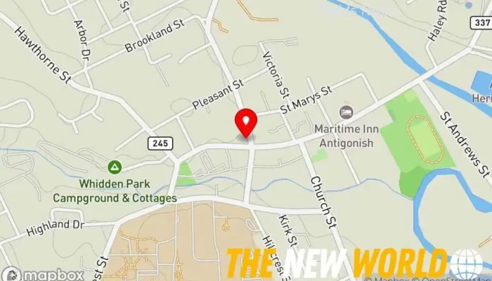 map of Town of Antigonish City government office in Antigonish