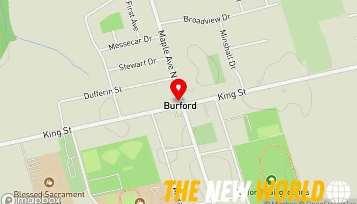 map of UPS Access Point location Shipping and mailing service in Burford