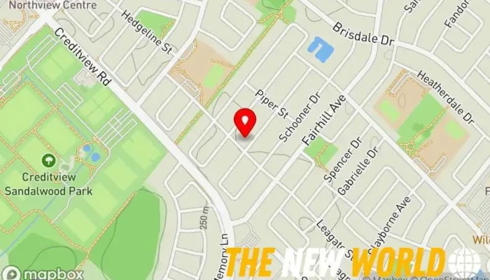 map of USP Technology Company Computer support and services in Brampton