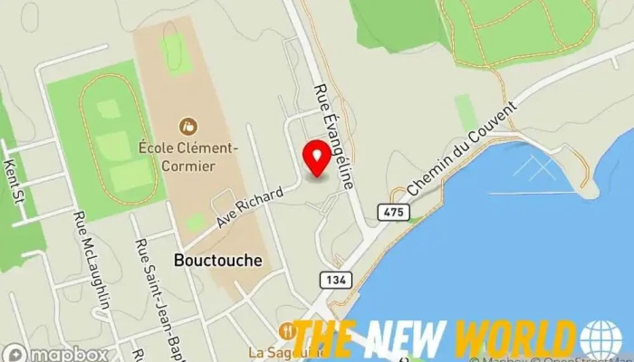 map of Ville de Bouctouche City or town hall, Ice hockey rink in Bouctouche