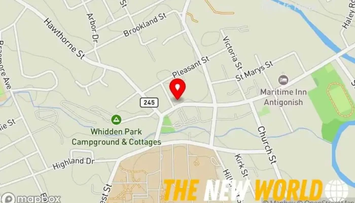 map of Visit Antigonish Tourist information center in Antigonish
