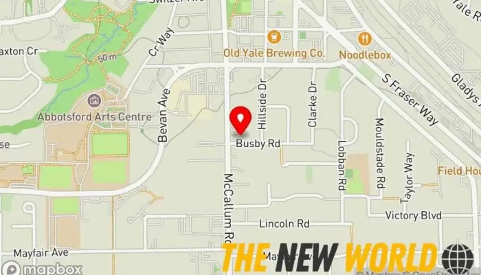 map of Zacharias Vickers McCann LLP Law firm, Divorce lawyer, Estate litigation attorney, Estate planning attorney, Family law attorney, Lawyer, Personal injury attorney in Abbotsford